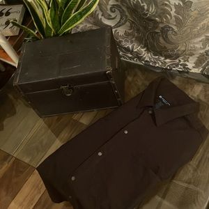 Kenneth Coke Pearl snap button up in dark Chocolate Brown